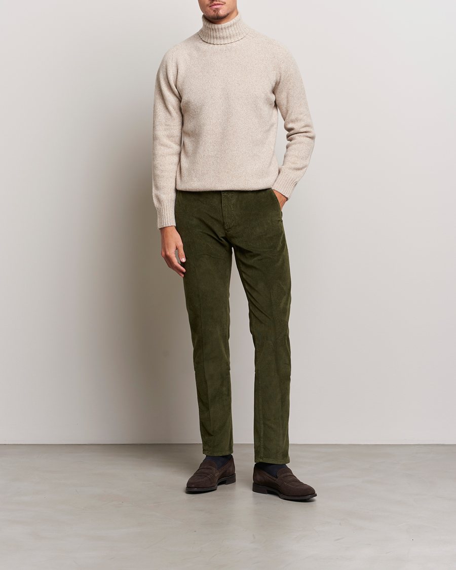 Herre | Bukser | Incotex | Slim Fit Leisure Cord Slacks Forest Green