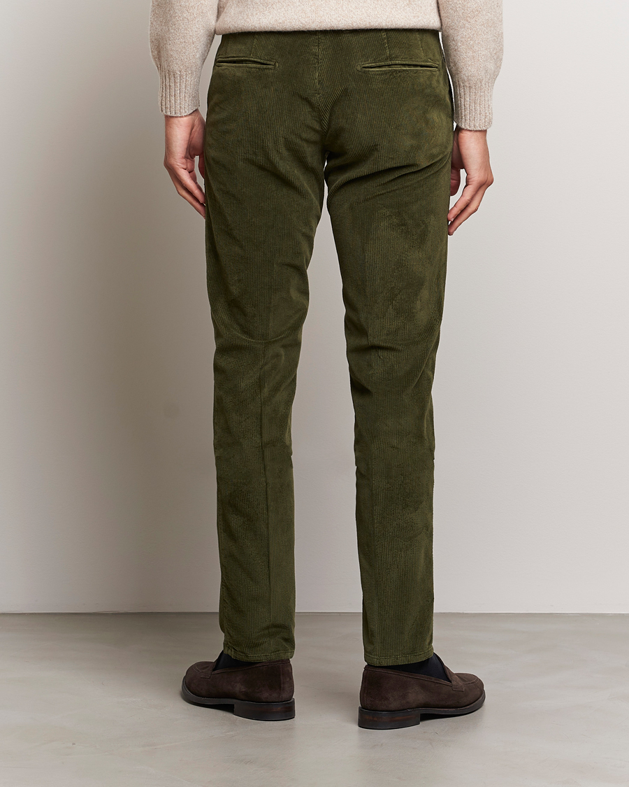 Herre | Bukser | Incotex | Slim Fit Leisure Cord Slacks Forest Green