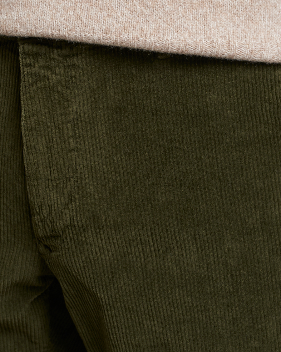 Herre | Bukser | Incotex | Slim Fit Leisure Cord Slacks Forest Green
