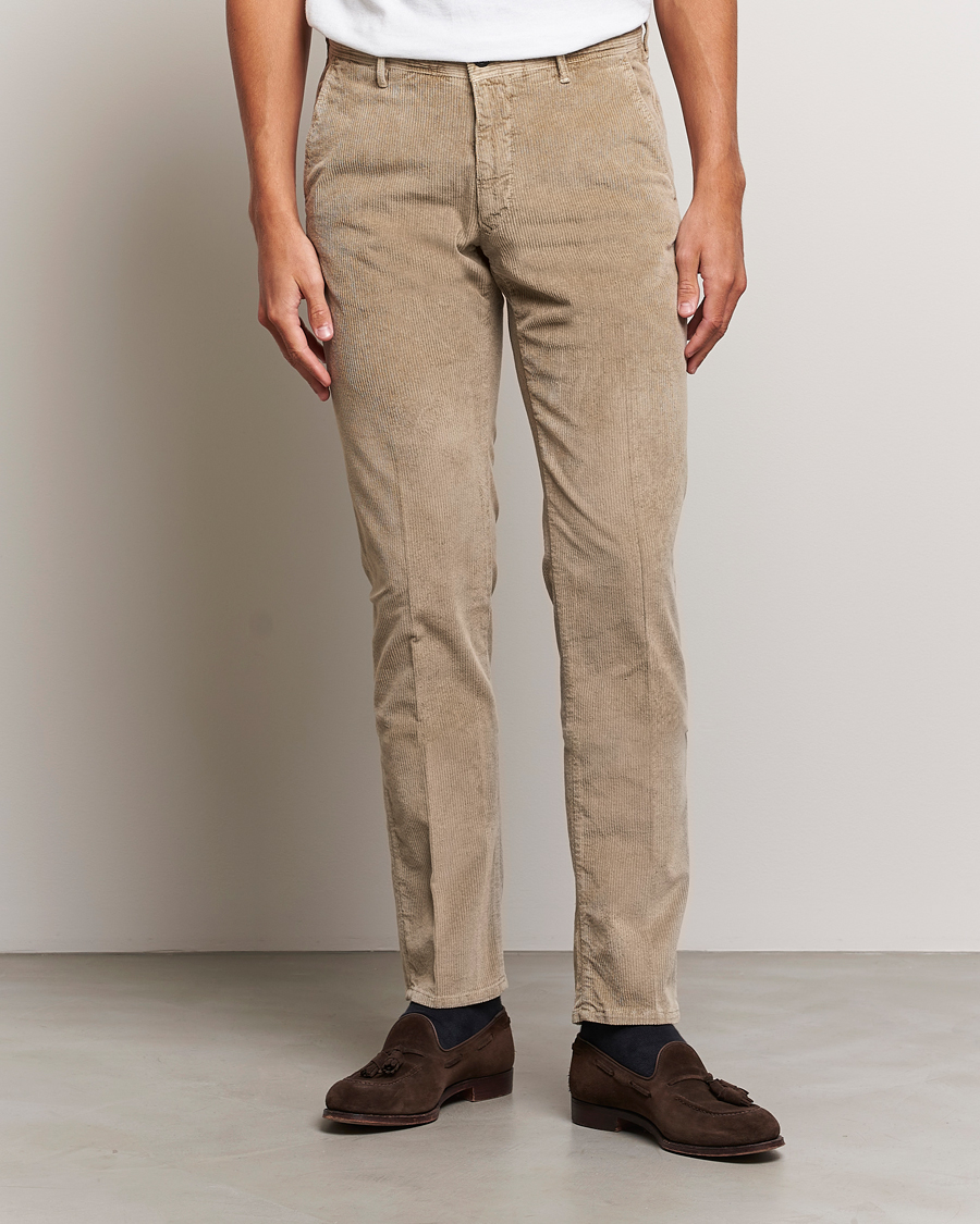Herre | Fløjlsbukser | Incotex | Slim Fit Leisure Cord Slacks Beige