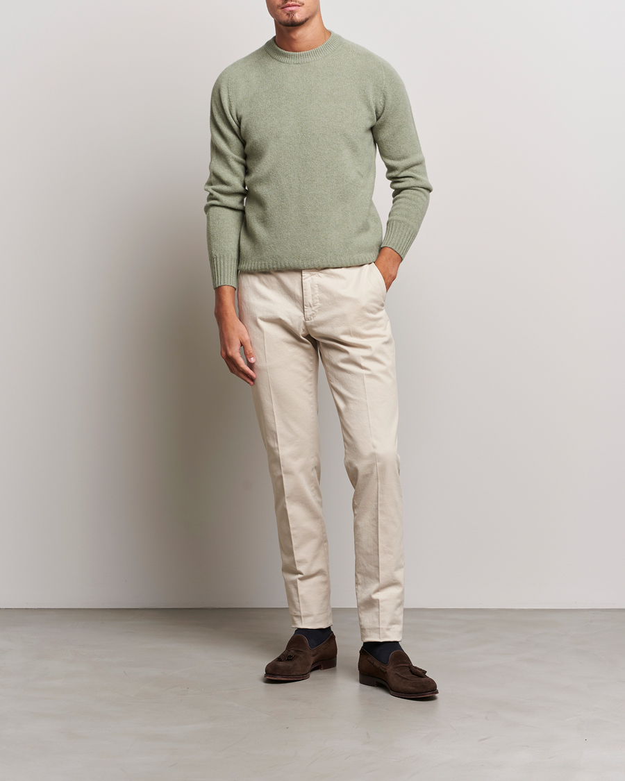 Herre | Bukser | Incotex | Slim Fit Cotton Stretch Chinos Off White