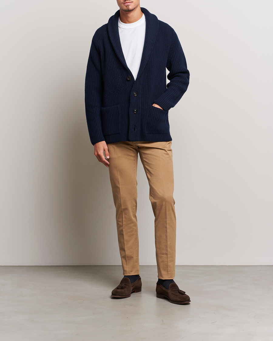Herre | Bukser | Incotex | Slim Fit Cotton Stretch Chinos Beige