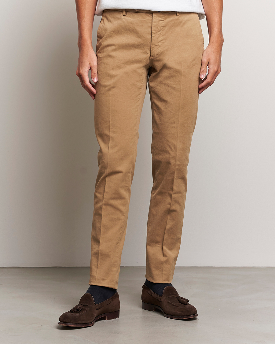 Herre | Afdelinger | Incotex | Slim Fit Cotton Stretch Chinos Beige