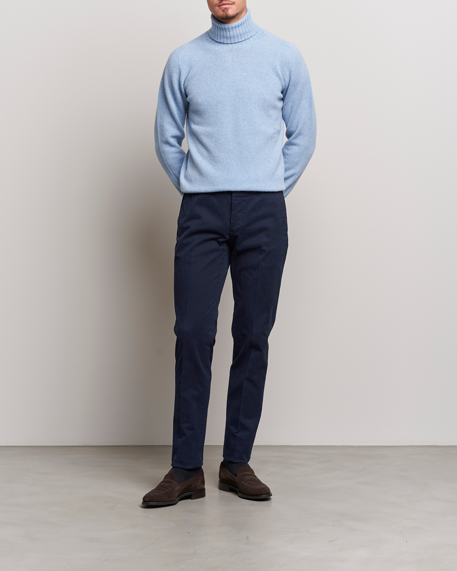 Herre | Bukser | Incotex | Slim Fit Cotton Stretch Chinos Navy