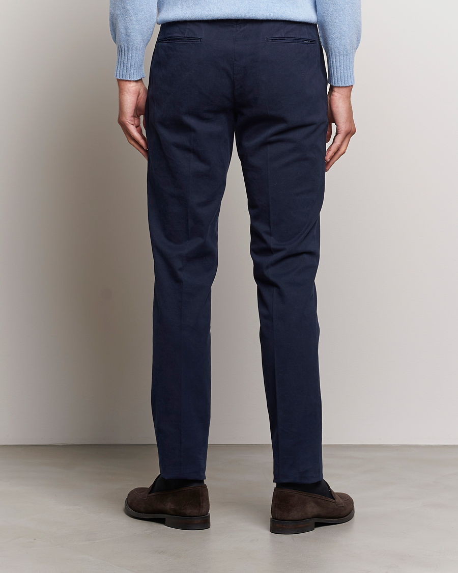 Herre | Bukser | Incotex | Slim Fit Cotton Stretch Chinos Navy