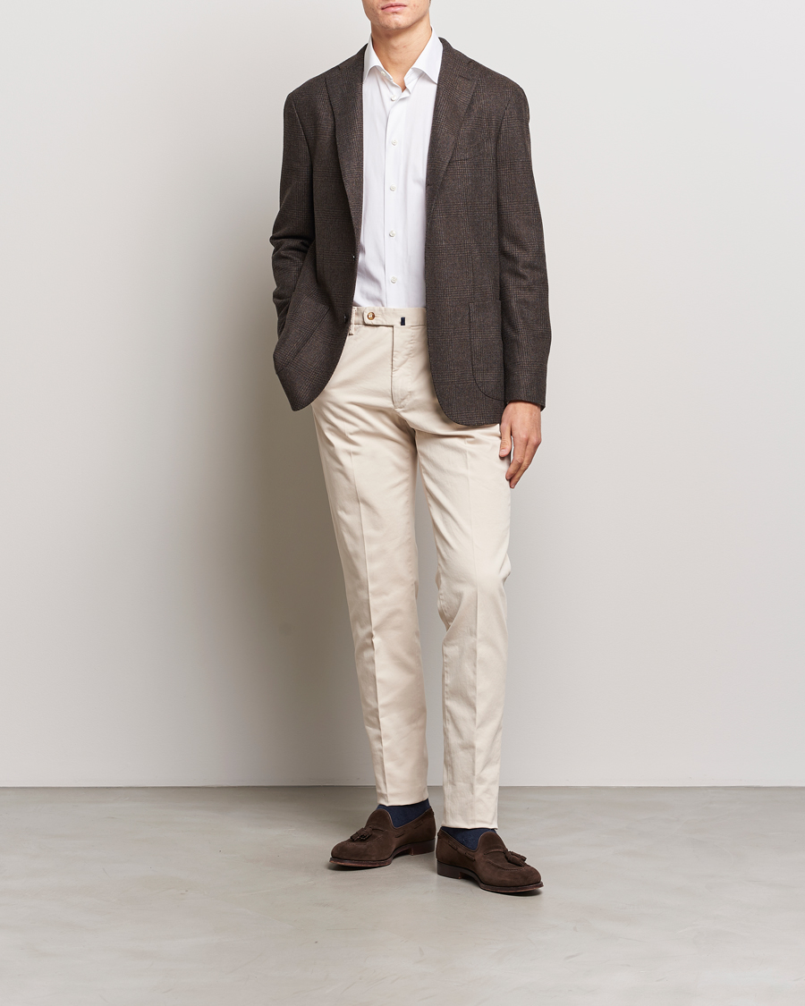Herre | Bukser | Incotex | Regular Fit Cotton Chinos Off White