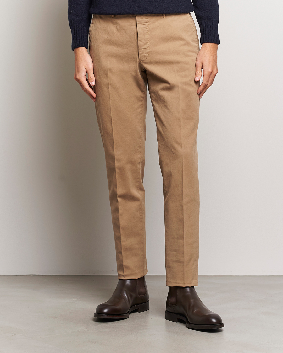Herre | Bukser | Incotex | Regular Fit Cotton Chinos Beige