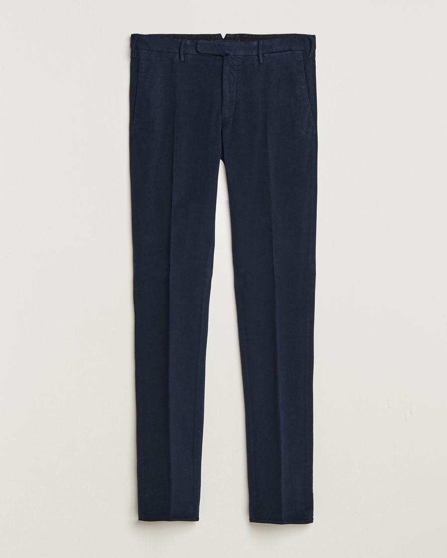Herre | Bukser | Incotex | Slim Fit Luxury Moleskine Trousers Navy