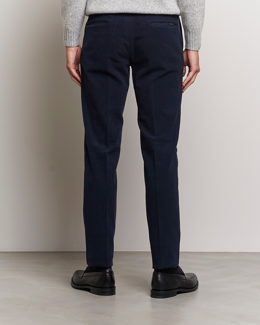 Herre | Bukser | Incotex | Slim Fit Luxury Moleskine Trousers Navy