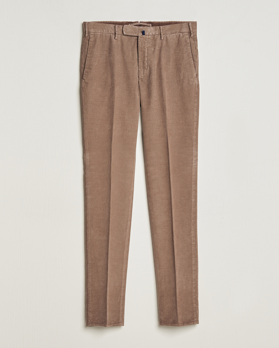 Herre | Bukser | Incotex | Slim Fit Soft Corduroy Trousers Taupe