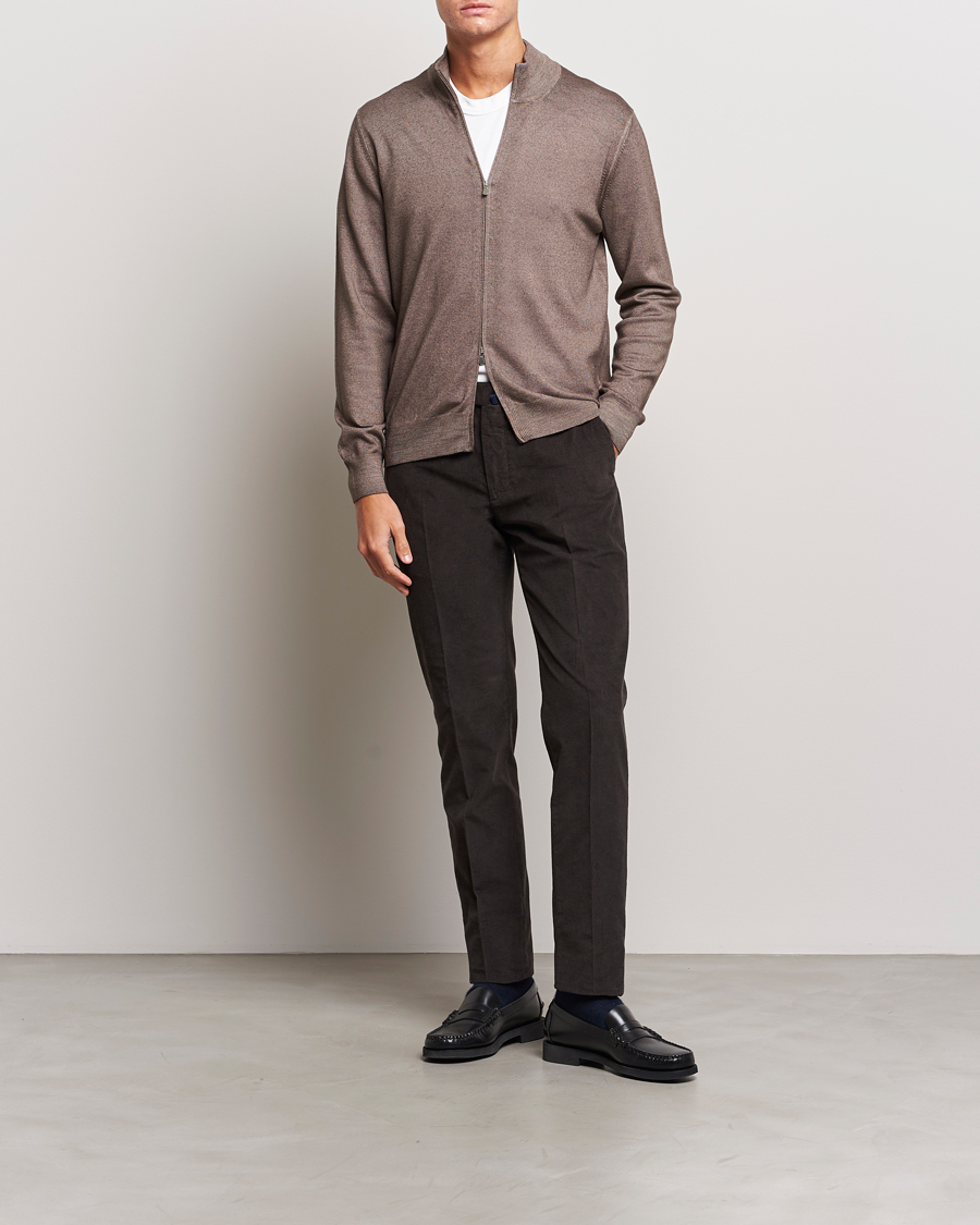 Herre | Bukser | Incotex | Slim Fit Soft Corduroy Trousers Dark Brown