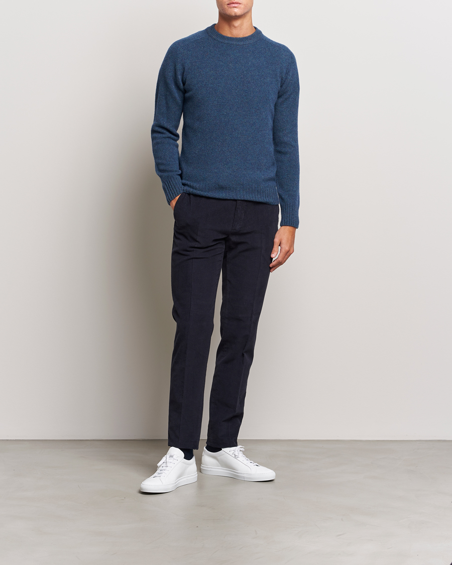 Herre | Bukser | Incotex | Slim Fit Soft Corduroy Trousers Navy