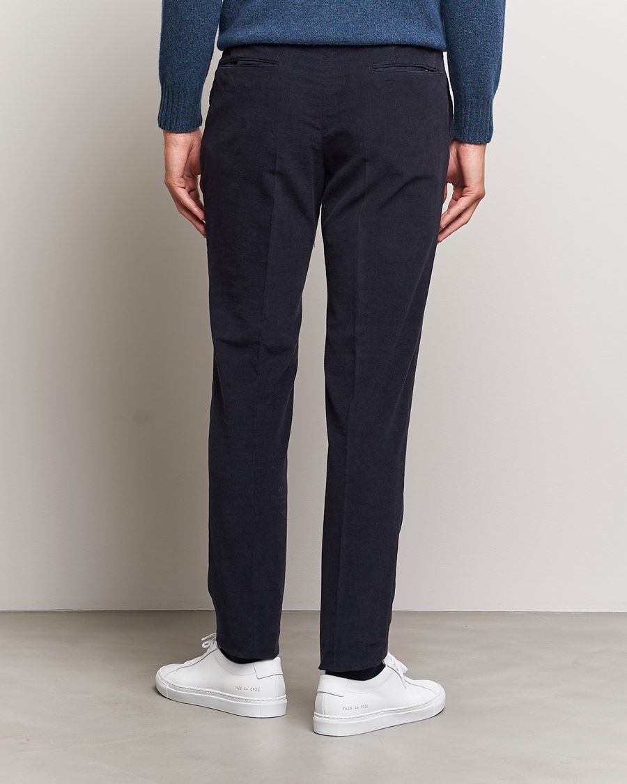 Herre | Bukser | Incotex | Slim Fit Soft Corduroy Trousers Navy