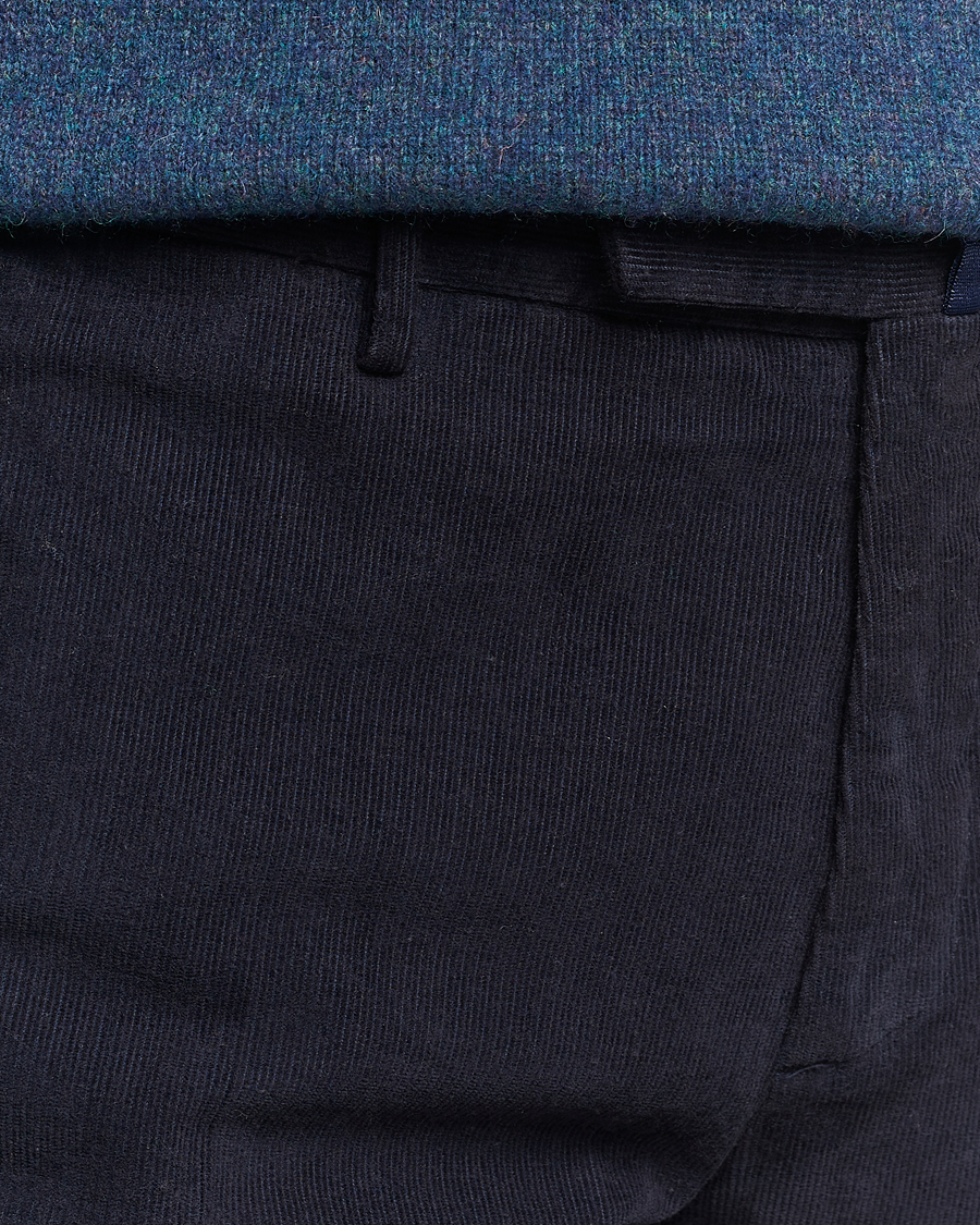 Herre | Bukser | Incotex | Slim Fit Soft Corduroy Trousers Navy