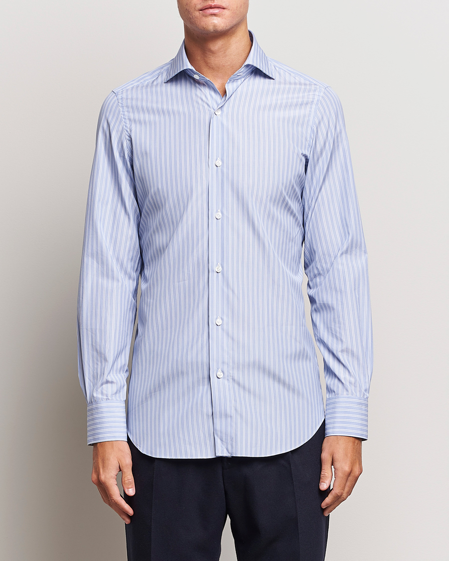 Herre | Businesskjorter | Finamore Napoli | Milano Slim Giza 170 Dress Shirt Light Blue