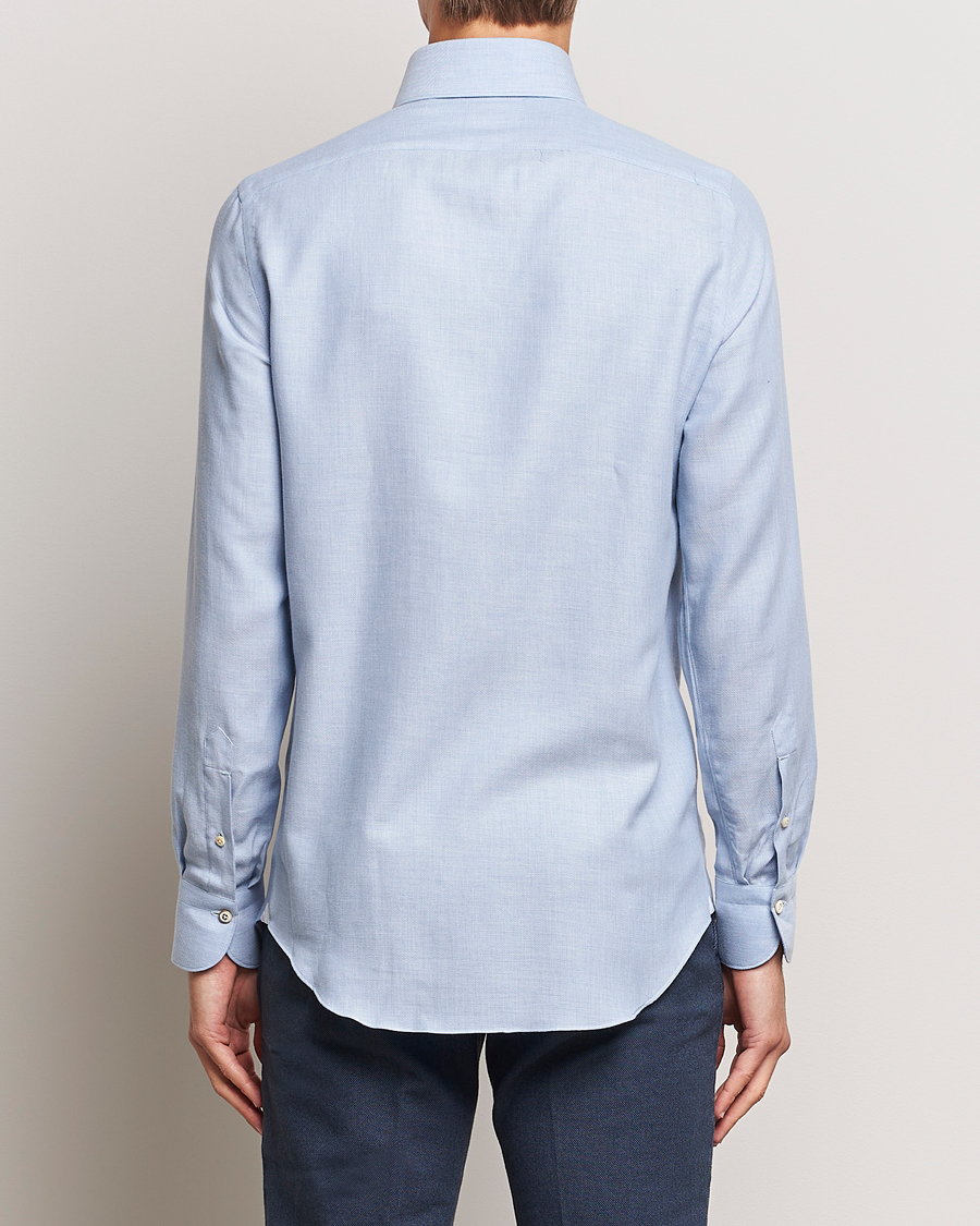Herre | Skjorter | Finamore Napoli | Milano Slim Cashmere BD Shirt Light Blue