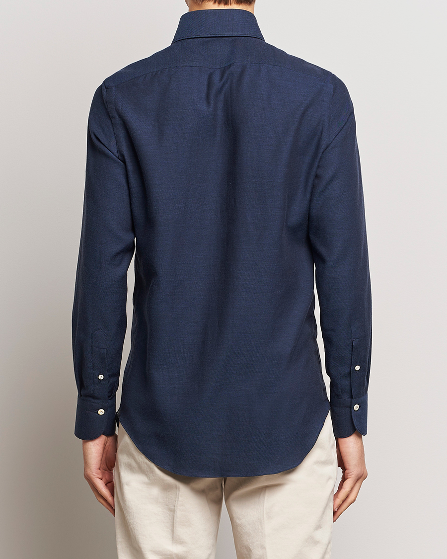 Herre | Skjorter | Finamore Napoli | Milano Slim Cashmere BD Shirt Navy