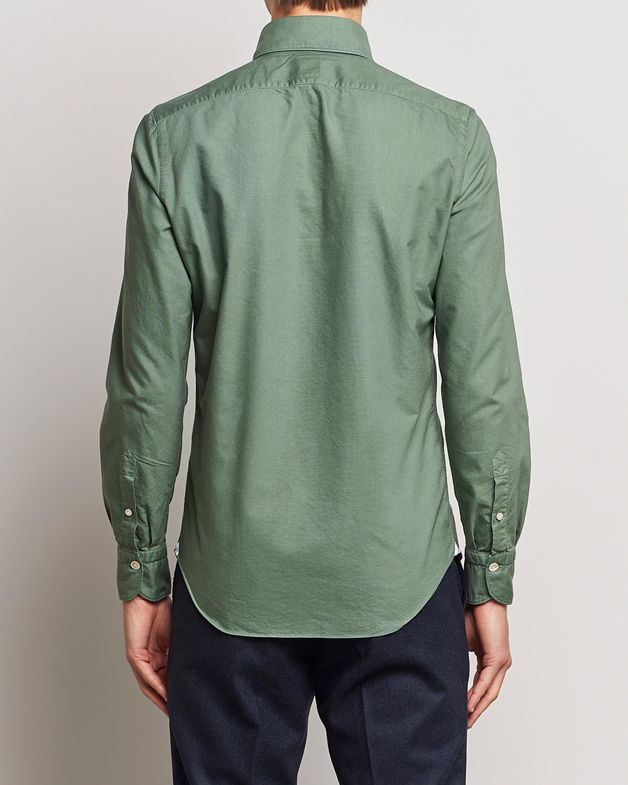 Herre | Skjorter | Finamore Napoli | Tokyo Slim Oxford Button Down Shirt Olive