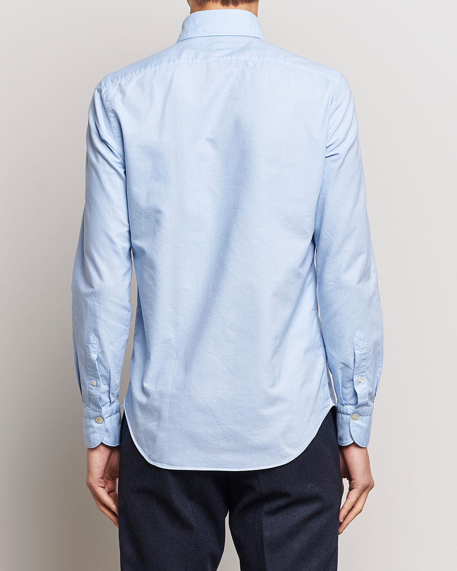 Herre | Skjorter | Finamore Napoli | Tokyo Slim Oxford Button Down Shirt Light Blue