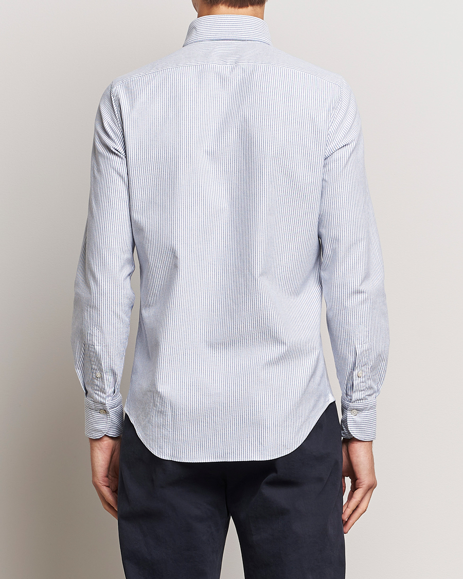 Herre | Skjorter | Finamore Napoli | Tokyo Slim Oxford Button Down Shirt Blue Stripe