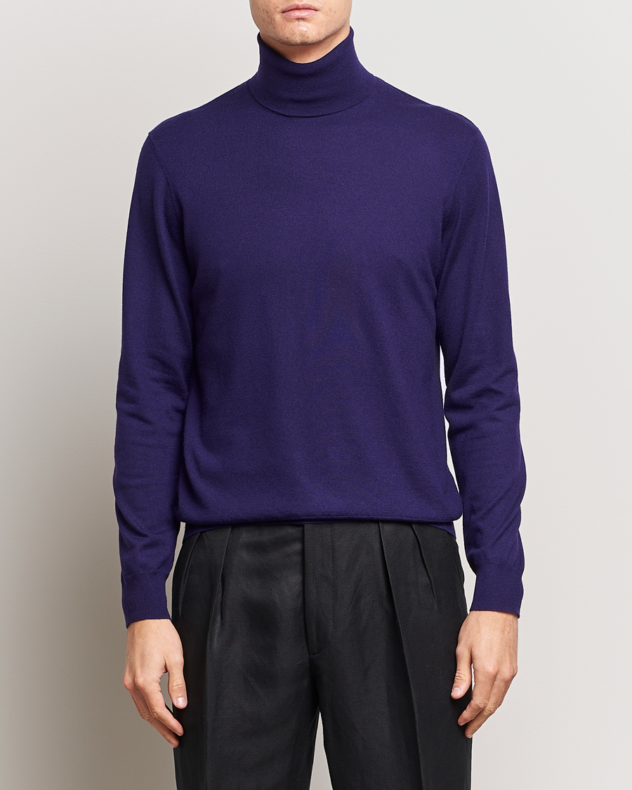 Herre | Trøjer | Ralph Lauren Purple Label | Cashmere Jersey Rollneck Purple