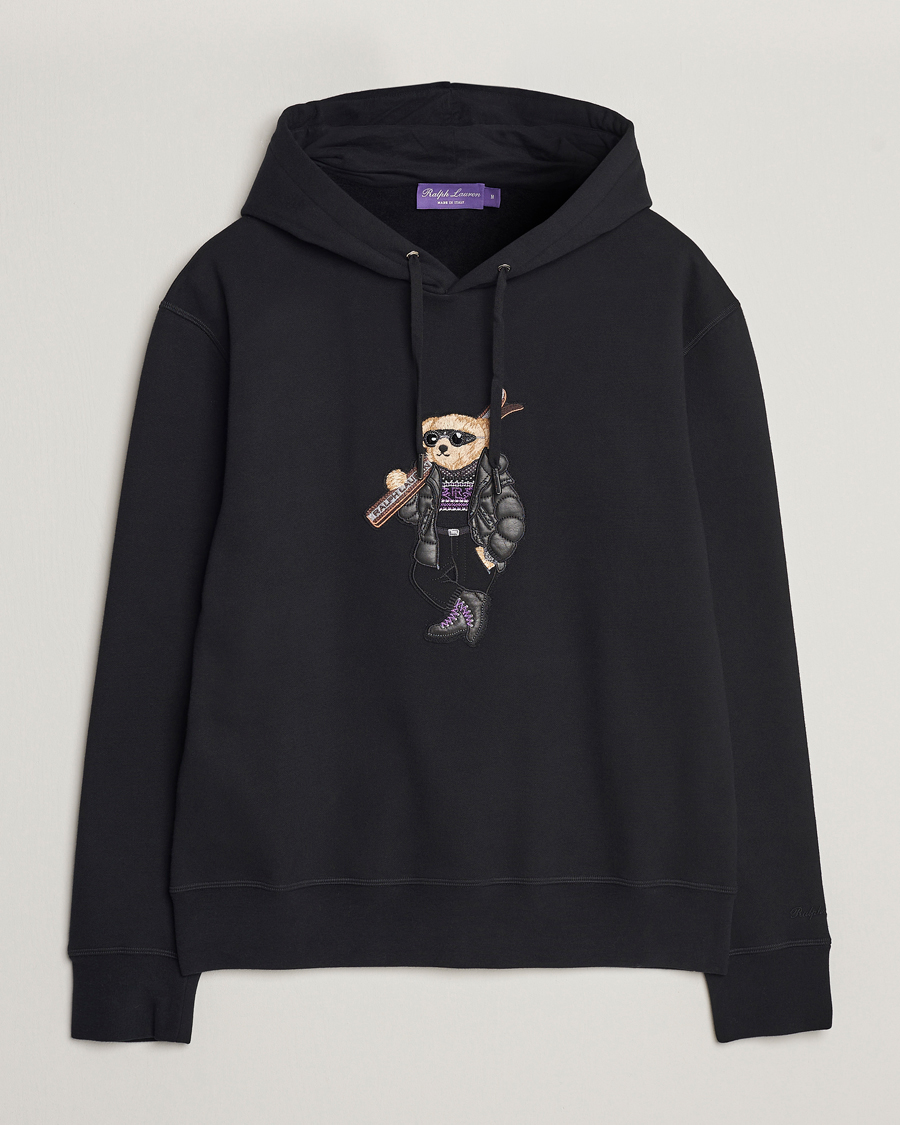 Herre | Trøjer | Ralph Lauren Purple Label | Luxury Fleece Bear Hoodie Black