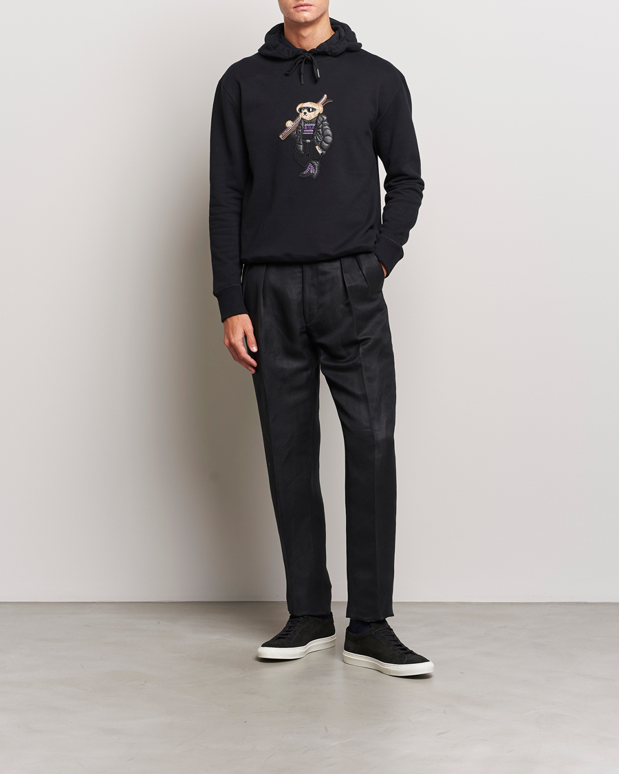Herre | Trøjer | Ralph Lauren Purple Label | Luxury Fleece Bear Hoodie Black