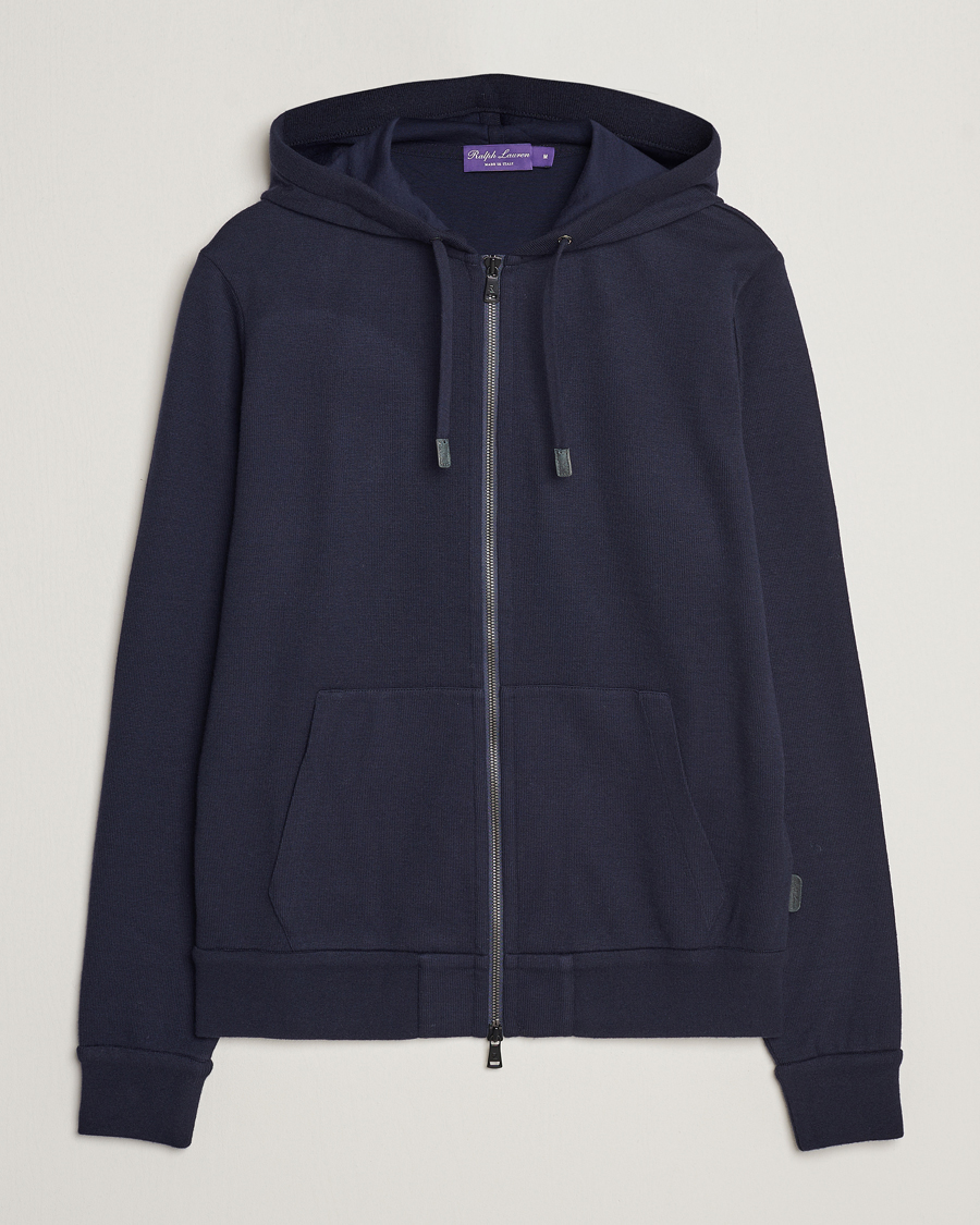 Herre | Trøjer | Ralph Lauren Purple Label | Luxury Fleece Full Zip Sweater Navy