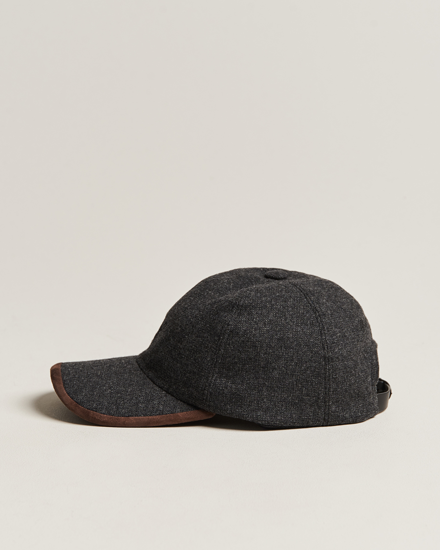 Herre | Ralph Lauren Purple Label Herringbone Wool Baseball Cap Charcoal | Ralph Lauren Purple Label | Herringbone Wool Baseball Cap Charcoal
