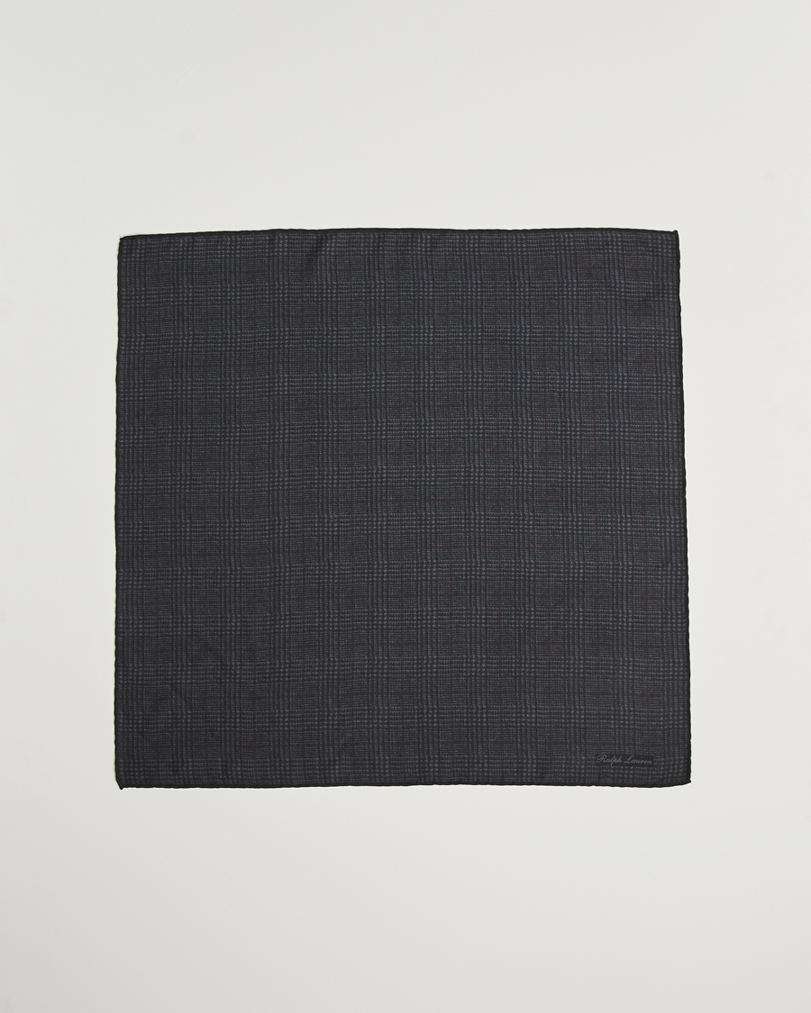 Herre | Ralph Lauren Purple Label Glencheck Wool Scarf Charcoal | Ralph Lauren Purple Label | Glencheck Wool Scarf Charcoal