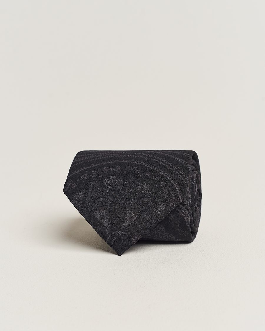 Herre | Ralph Lauren Purple Label Tonal Paisley Tie Charcoal | Ralph Lauren Purple Label | Tonal Paisley Tie Charcoal
