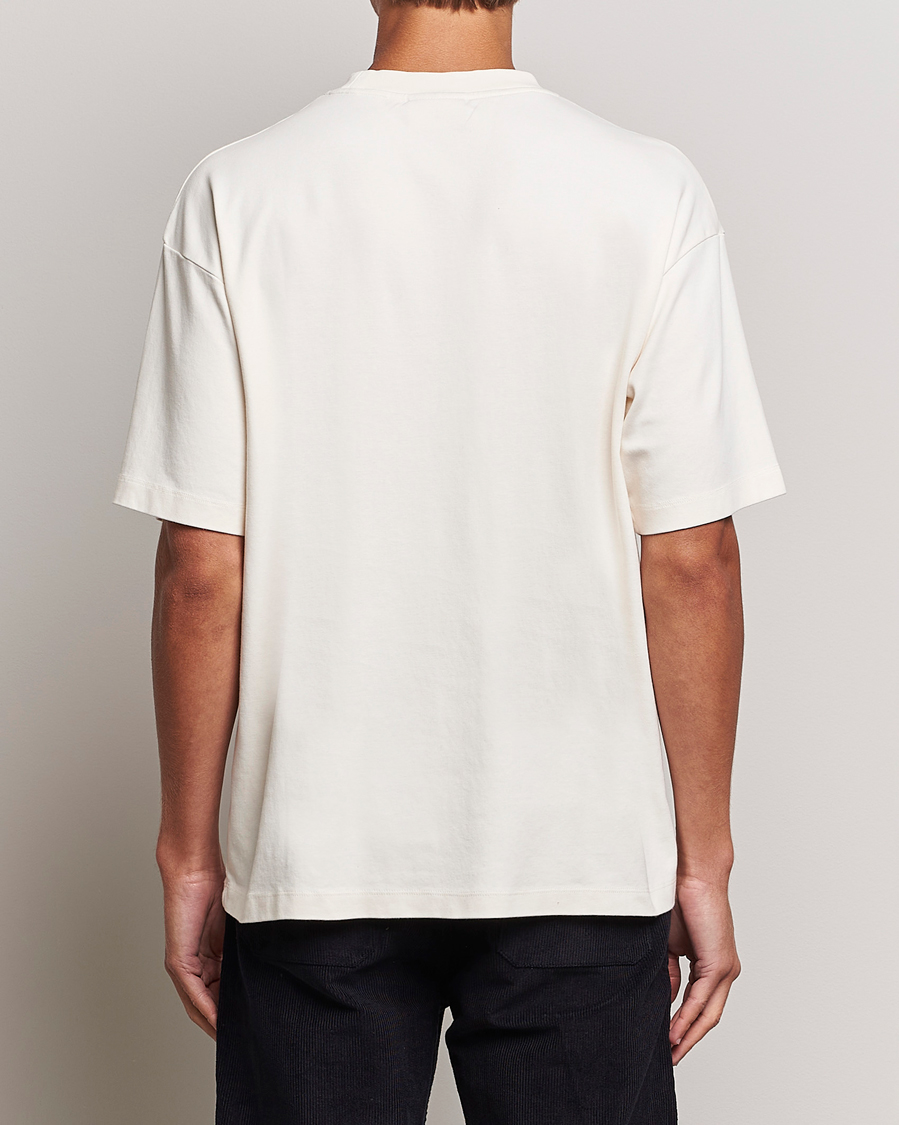 Herre | T-Shirts | Drôle de Monsieur | Flower Slogan T-Shirt Cream