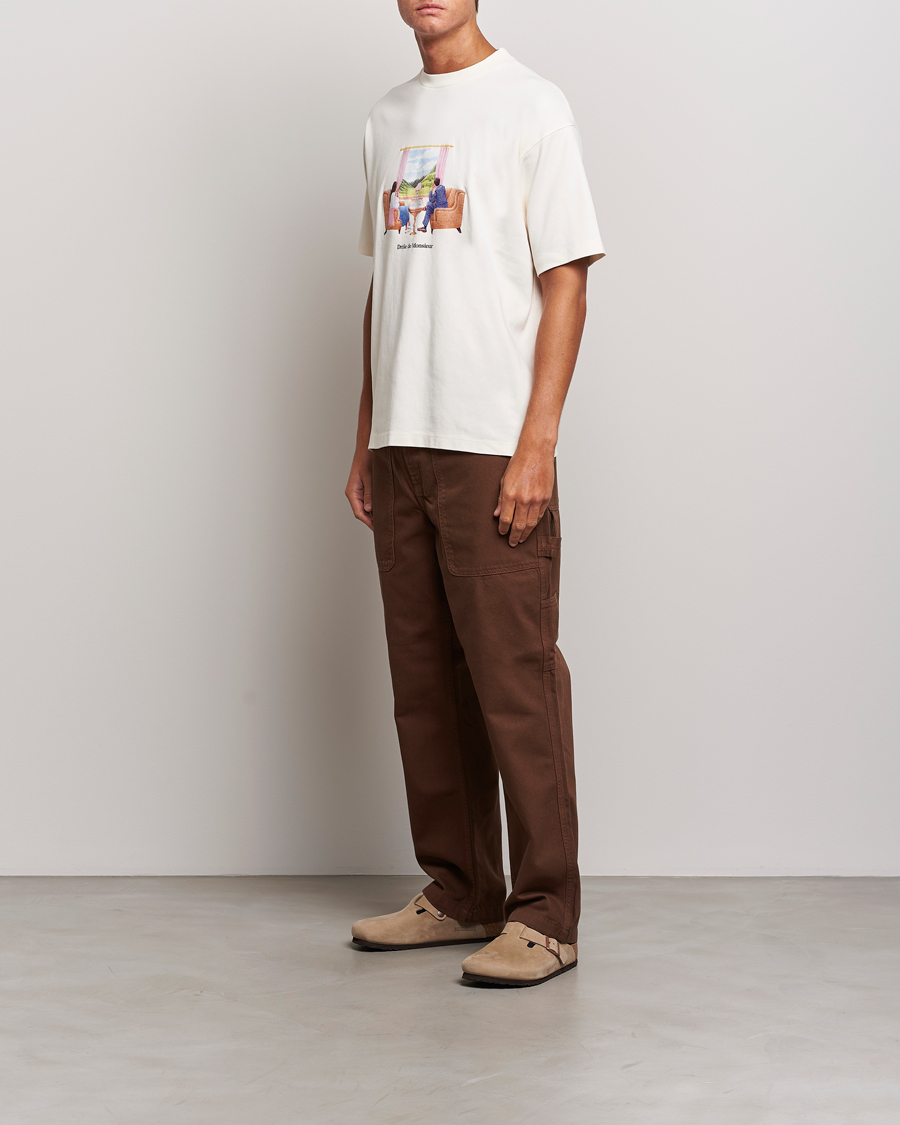 Herre | T-Shirts | Drôle de Monsieur | Voyage T-Shirt Cream