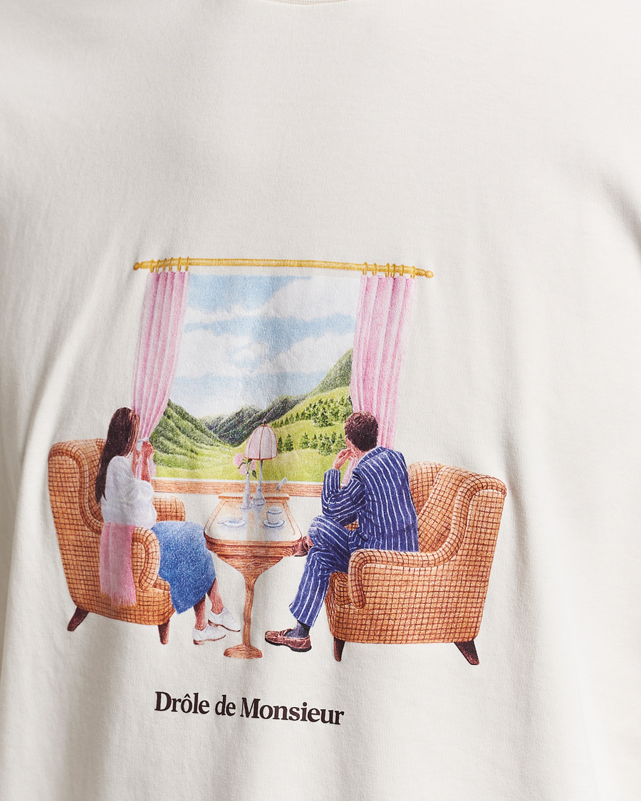 Herre | T-Shirts | Drôle de Monsieur | Voyage T-Shirt Cream