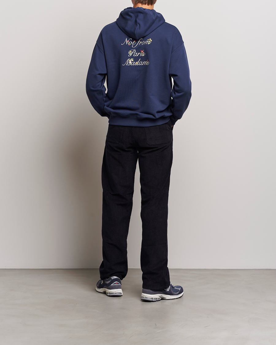 Herre | Trøjer | Drôle de Monsieur | Flower Slogan Hoodie Navy