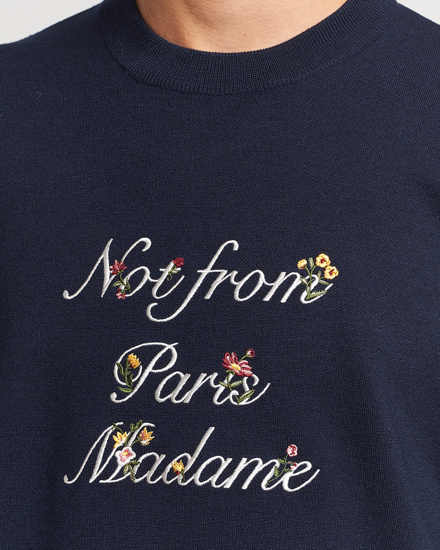 Herre | Trøjer | Drôle de Monsieur | Flower Slogan Sweater Navy