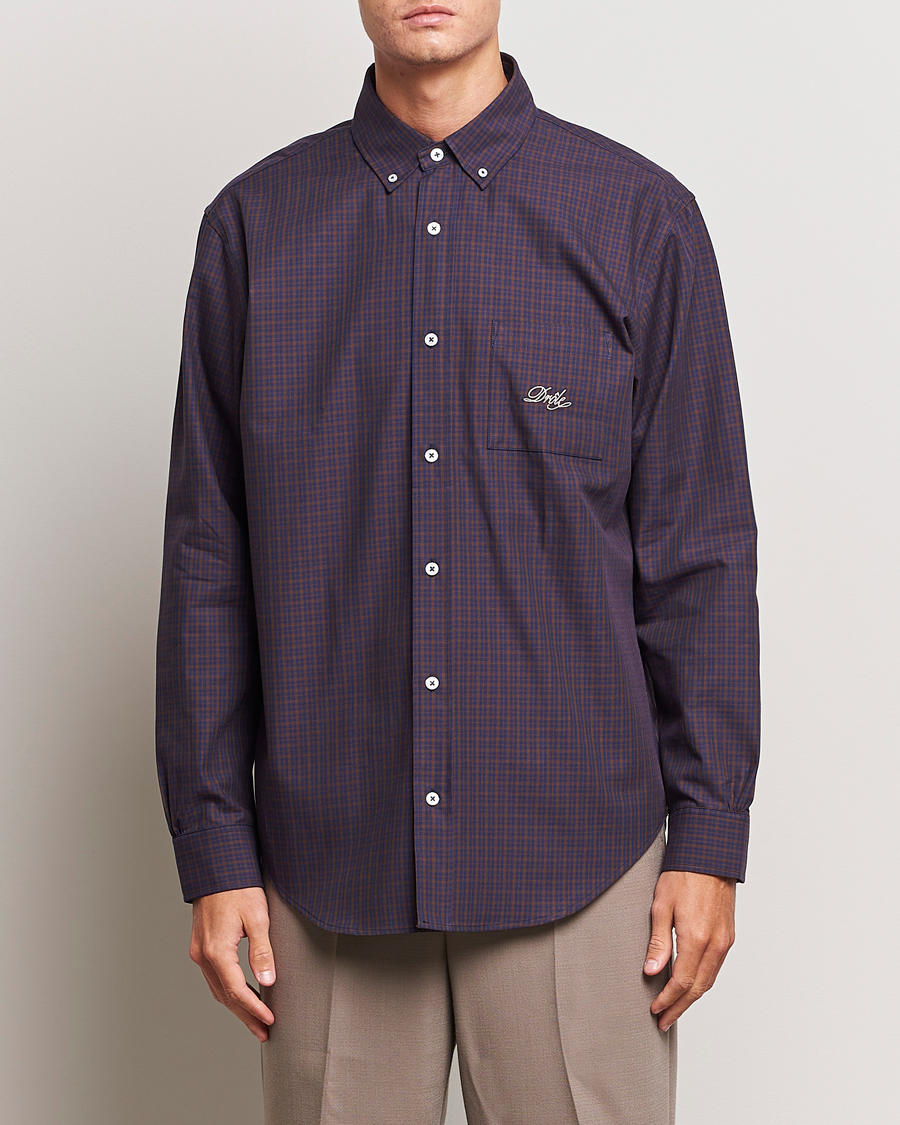Herre | Skjorter | Drôle de Monsieur | Signature Check Shirt Dark Brown
