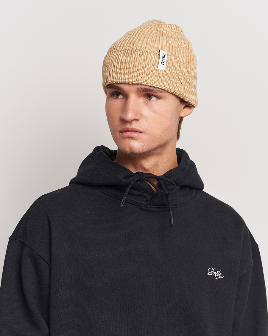 Herre | Drôle de Monsieur Rib Wool Beanie Beige | Drôle de Monsieur | Rib Wool Beanie Beige