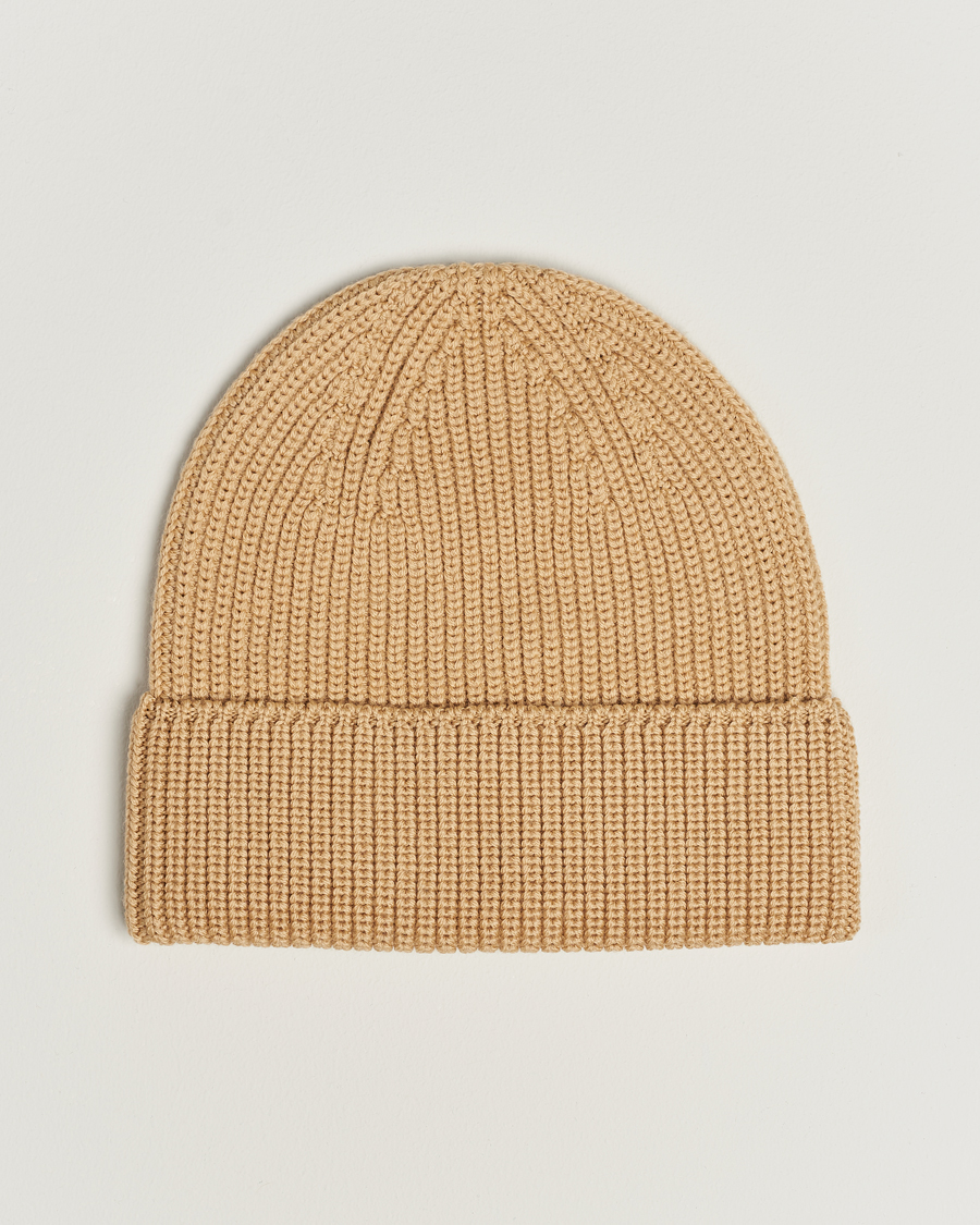 Herre | Drôle de Monsieur Rib Wool Beanie Beige | Drôle de Monsieur | Rib Wool Beanie Beige