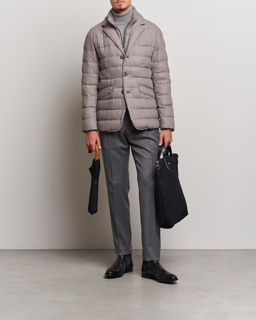 Herre | Jakker | Herno | Flannel Down Blazer Beige