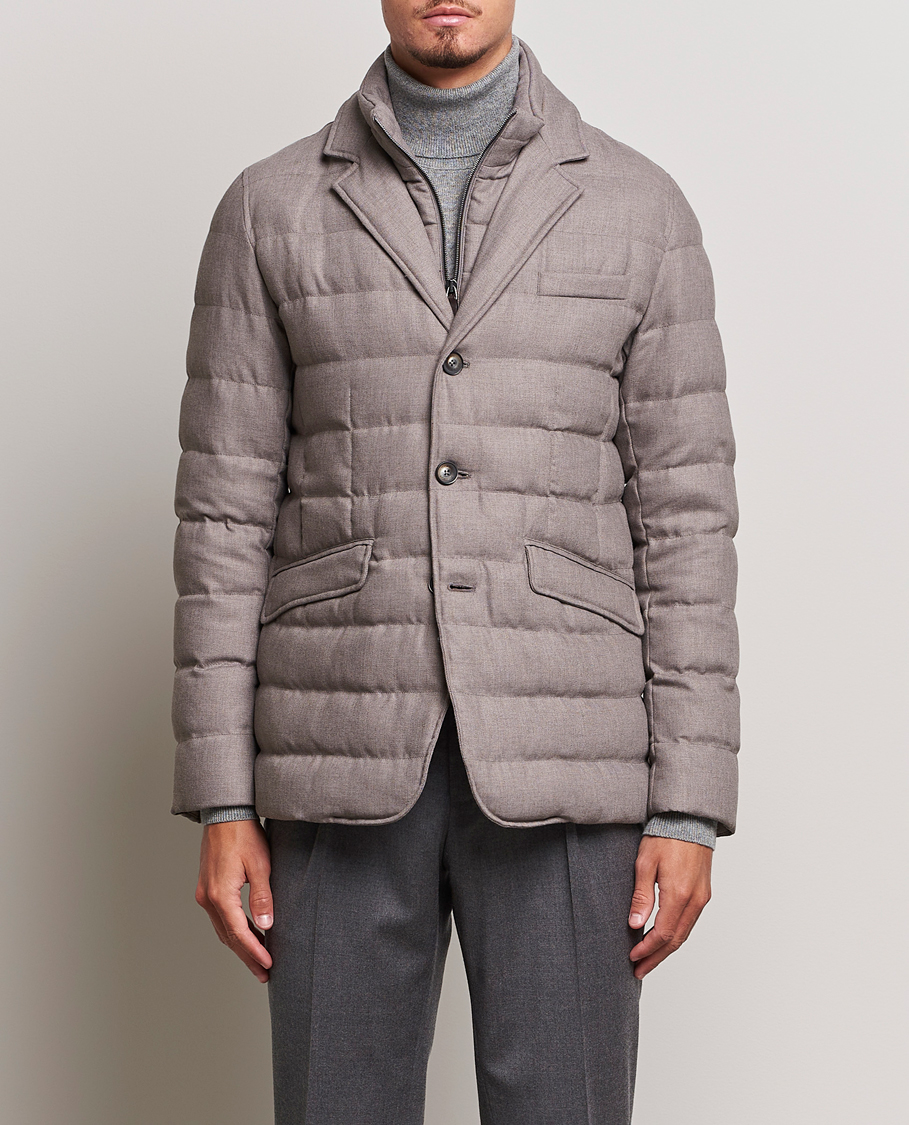 Herre | Jakker | Herno | Flannel Down Blazer Beige