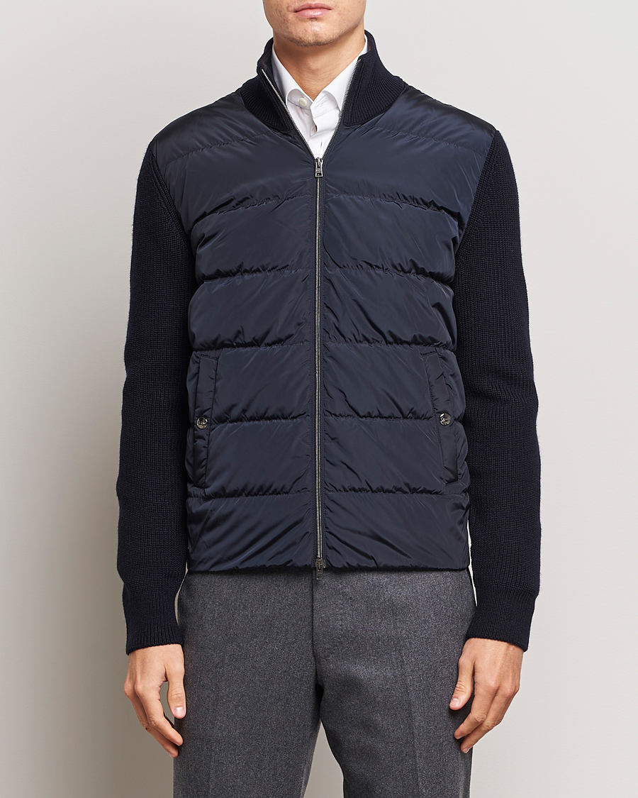Herre | Jakker | Herno | Knitted Hybrid Jacket Navy