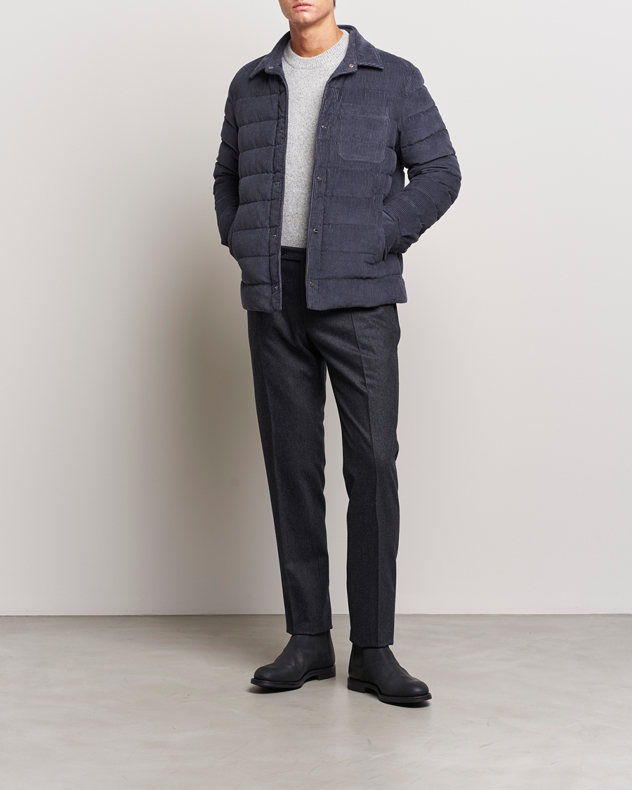 Herre | Jakker | Herno | Corduroy Shirt Jacket Navy