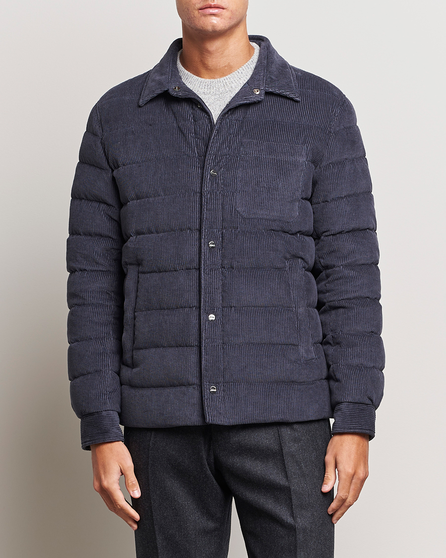 Herre | Jakker | Herno | Corduroy Shirt Jacket Navy