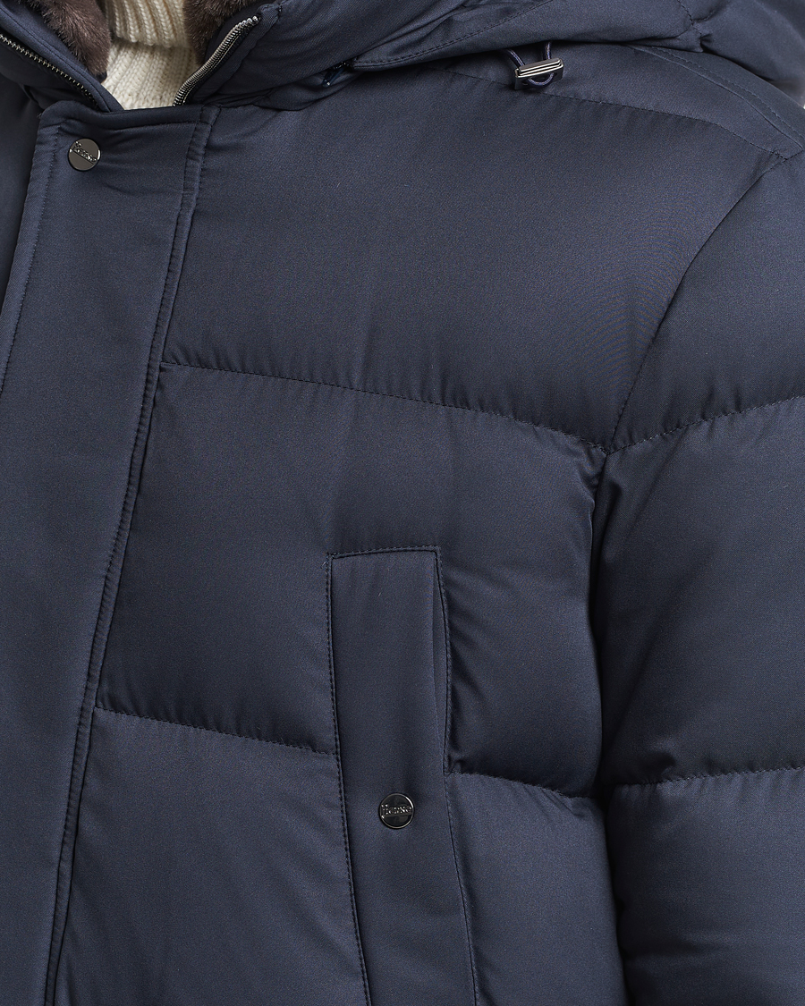 Herre | Jakker | Herno | Faux Fur Down Parka Navy