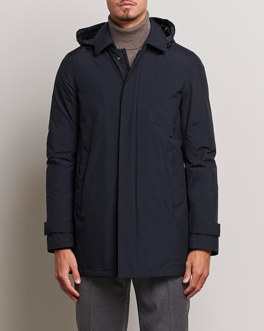 Men | Coats | Herno | Laminar Goretex Down Coat Navy