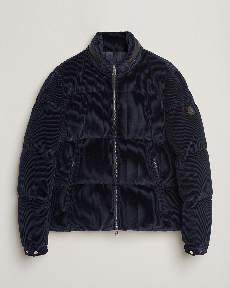 Herre | Jakker | Moncler | Besbre Corduroy Down Jacket Navy