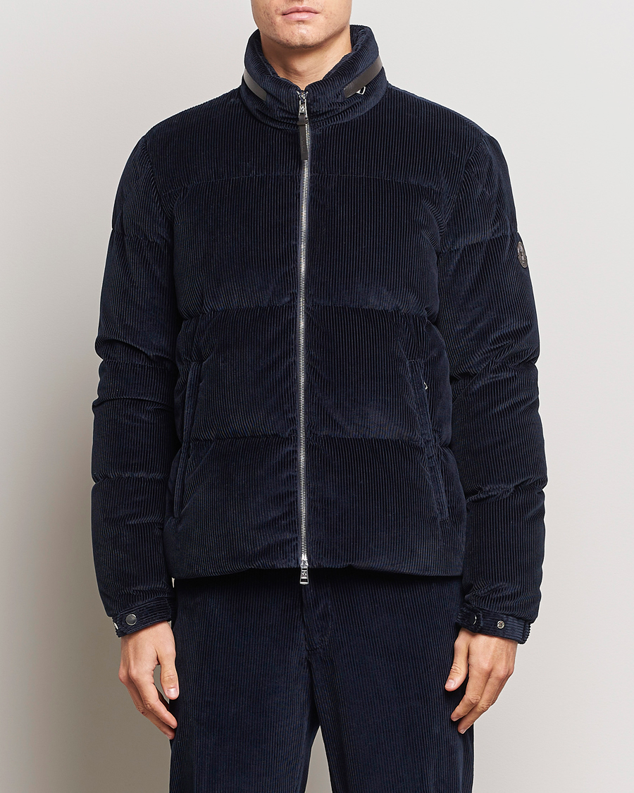 Herre | Jakker | Moncler | Besbre Corduroy Down Jacket Navy