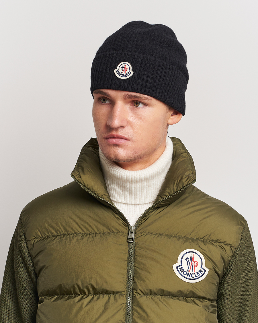 Herre | Moncler Cashmere Beanie Black | Moncler | Cashmere Beanie Black