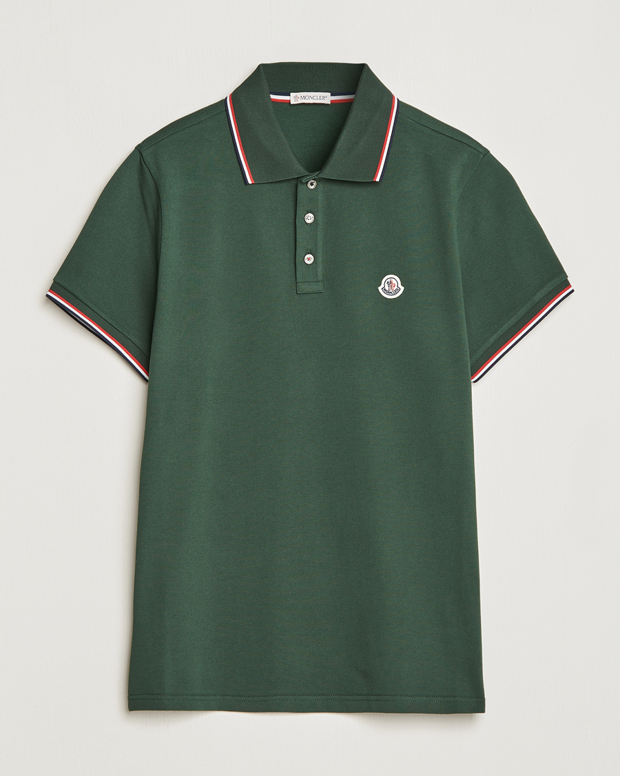 Herre | Polotrøjer | Moncler | Contrast Rib Polo Military Green